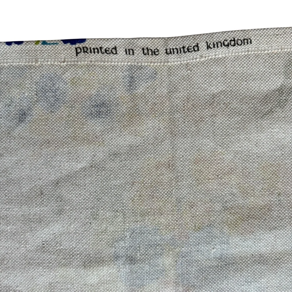 Vintage Small Tablecloth Linen Multi-Color Floral Poppy Sunflower UK Printed